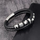 Stainless Steel Leather Braided Bracelet