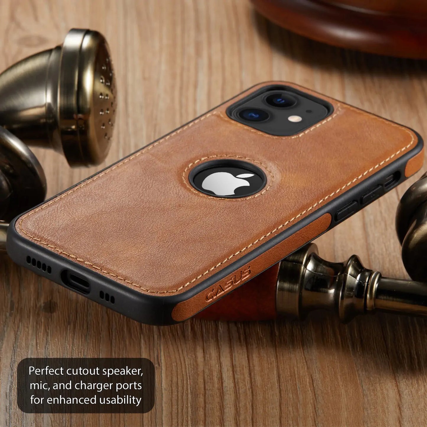 Luxury vegan Leather iPhone Case