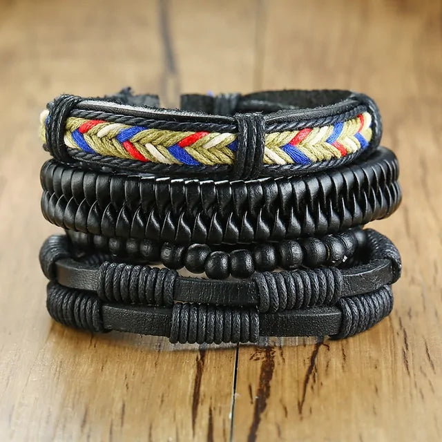 Braided Wrap Leather Bracelets