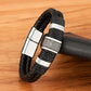 Stainless Steel Men's Leather Bracelet