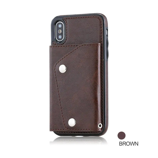 PU Leather Wallet iPhone Case -Stylish Protection With Card Holder