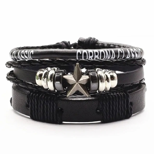 Leather Bracelets Men Bangles