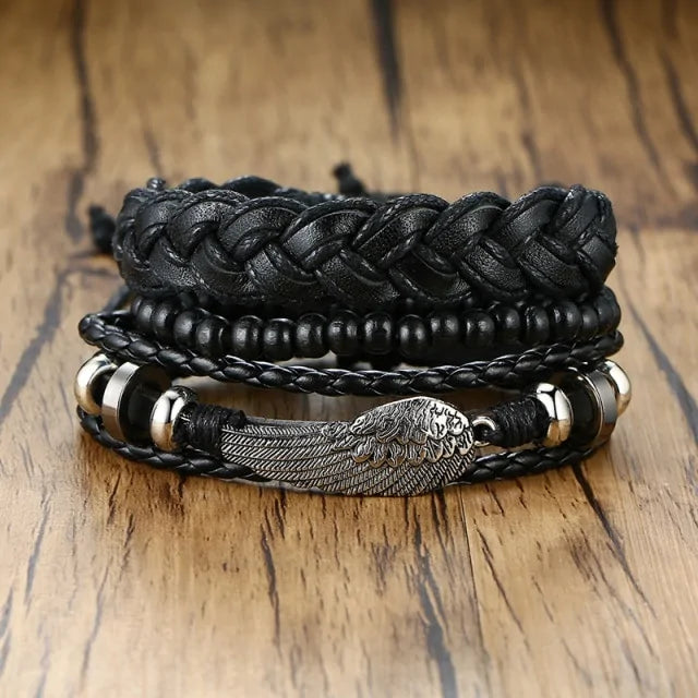 Braided Wrap Leather Bracelets