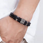 Stainless Steel Men's Leather Bracelet