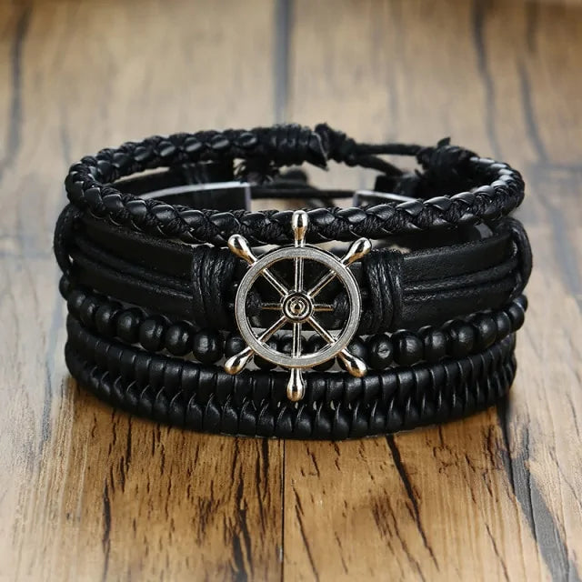 Braided Wrap Leather Bracelets