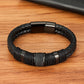 Stainless Steel Men's Leather Bracelet