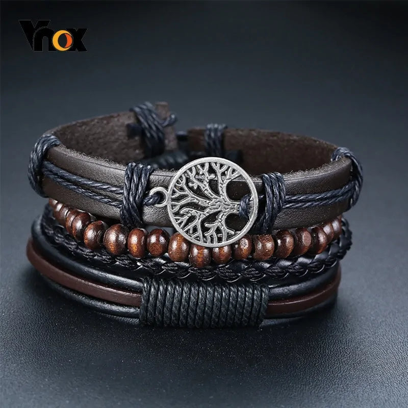 Braided Wrap Leather Bracelets